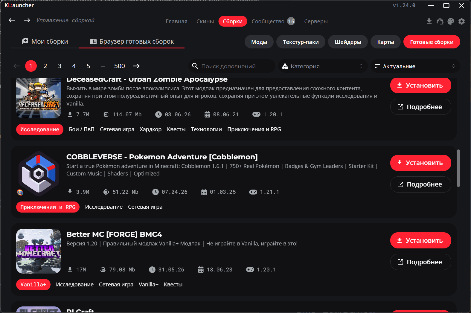 Mods & packs
